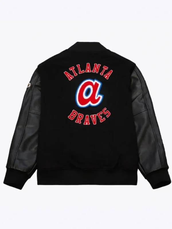 Atlanta Braves Black Out Vintage Logo Varsity Jacket