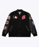 Atlanta Braves Black Out Vintage Logo Varsity Jacket