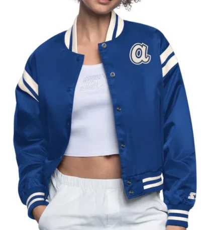 Atlanta Braves Blue Full Count Satin Jacket