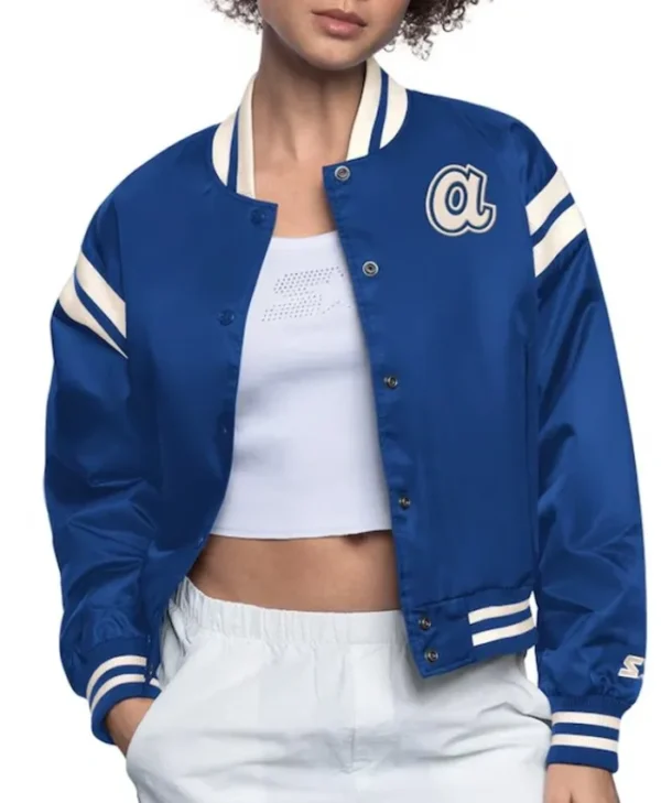 Atlanta Braves Blue Full Count Satin Jacket