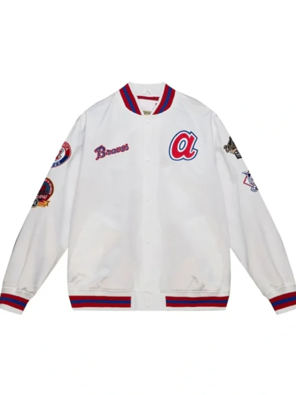 Atlanta Braves City Collection White Varsity Satin Jacket