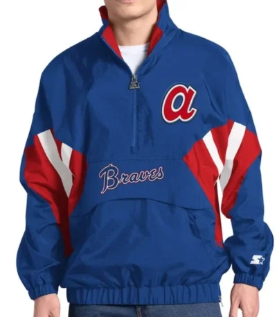 Atlanta Braves Cooperstown Chief Royal Half-Zip Pullover