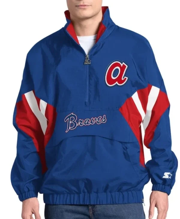 Atlanta Braves Cooperstown Chief Royal Half-Zip Pullover