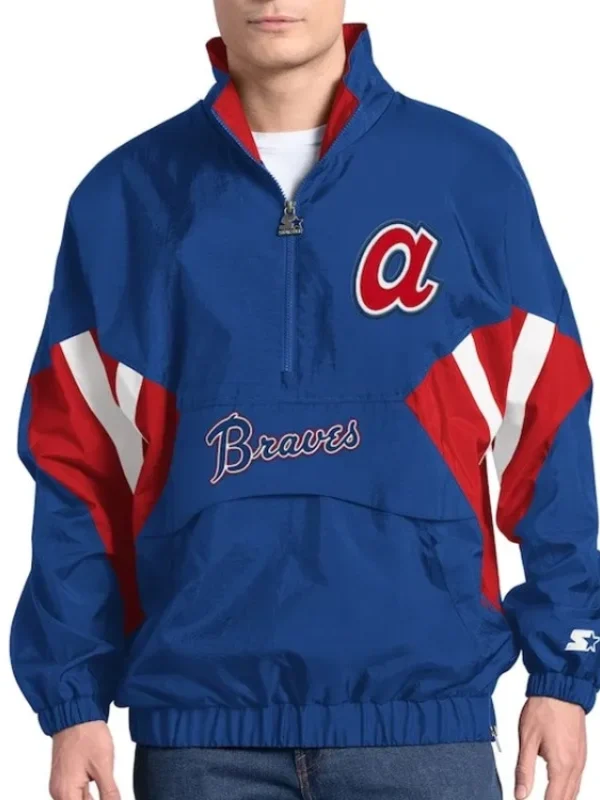 Atlanta Braves Cooperstown Chief Royal Half-Zip Pullover