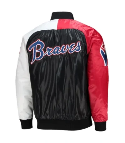 Atlanta Braves Tri-Color Varsity Satin Jacket
