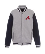 Atlanta Braves Varsity Gray and Navy Wool Jacket