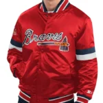 Atlanta Braves Home Game Red Satin Jacket