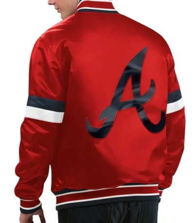 Atlanta Braves Home Game Red Satin Jacket