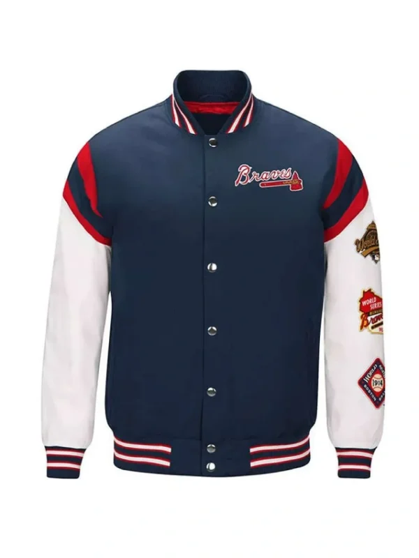 Atlanta Braves Home Team Commemorative Navy/White Jacket