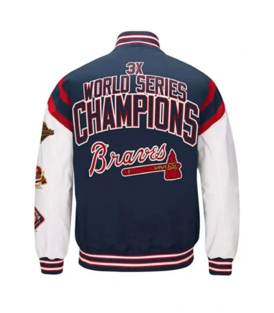 Atlanta Braves Home Team Commemorative Navy/White Jacket