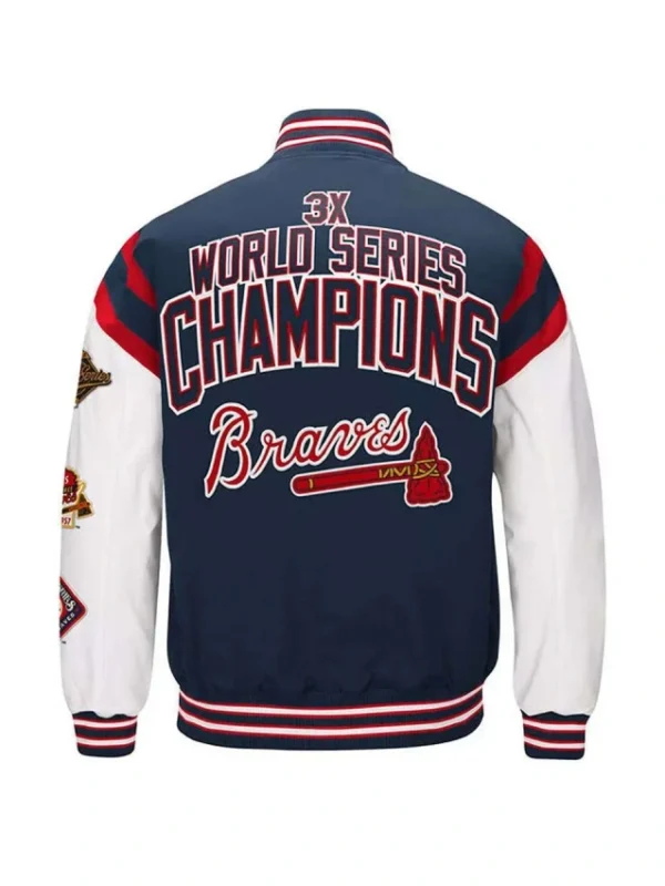 Atlanta Braves Home Team Commemorative Navy/White Jacket