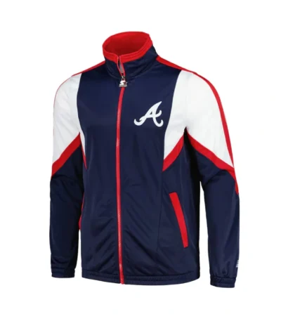 Atlanta Braves Lead Runner Navy Full-Zip Jacket