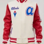 Atlanta Braves Mash Up Off White Varsity Jacket