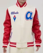 Atlanta Braves Mash Up Off White Varsity Jacket
