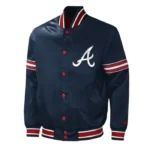 Atlanta Braves Midfield Varsity Navy Satin Jacket