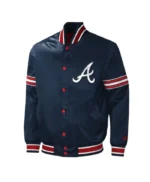Atlanta Braves Midfield Varsity Navy Satin Jacket