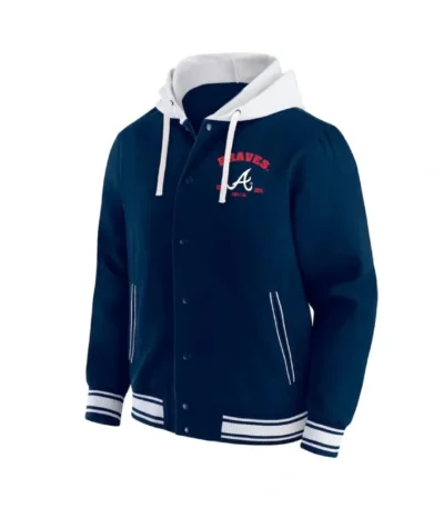 Atlanta Braves Navy Cotton Hooded Jacket
