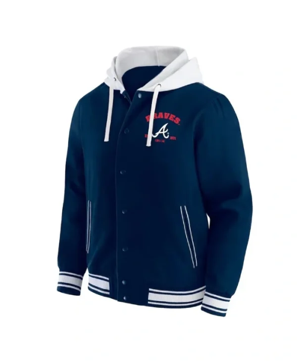 Atlanta Braves Navy Cotton Hooded Jacket