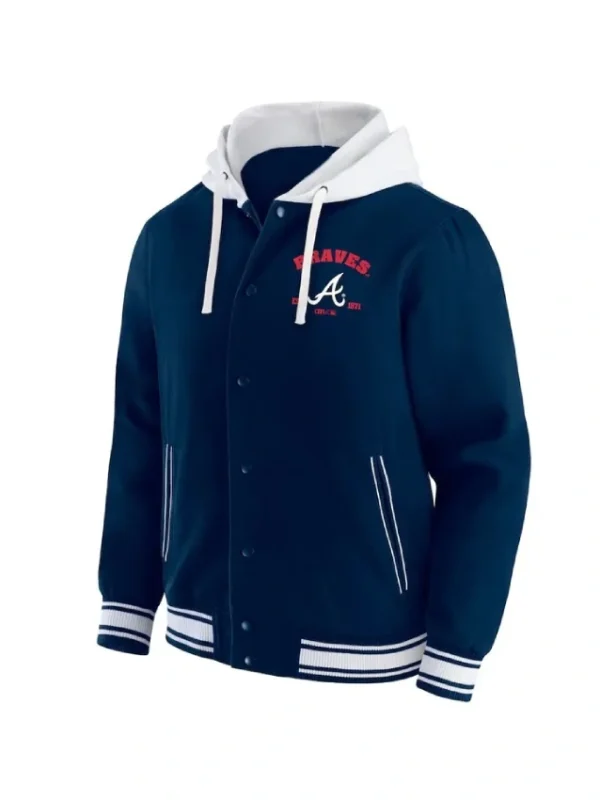 Atlanta Braves Navy Cotton Hooded Jacket
