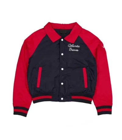 Atlanta Braves Navy and Red Throwback Jacket
