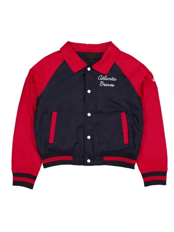 Atlanta Braves Navy and Red Throwback Jacket