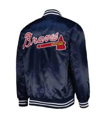 Atlanta Braves Patch Navy Satin Jacket