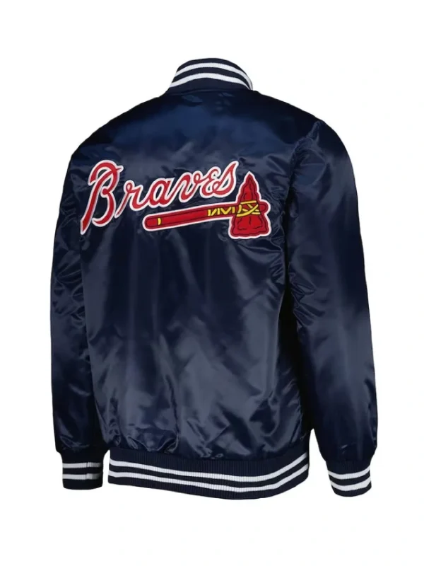 Atlanta Braves Patch Navy Satin Jacket