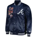 Atlanta Braves Patch Navy Satin Jacket