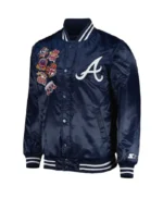 Atlanta Braves Patch Navy Satin Jacket