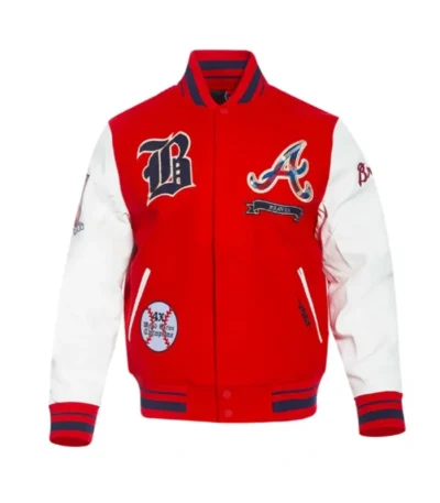 Atlanta Braves Prep Varsity Wool/Leather Jacket