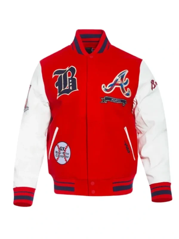 Atlanta Braves Prep Varsity Wool/Leather Jacket