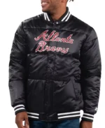 Atlanta Braves Puffer Black Satin Jacket