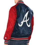 Atlanta Braves Renegade Navy/Red Varsity Satin Jacket
