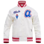 Atlanta Braves Retro Classic Rib White Satin Jacket