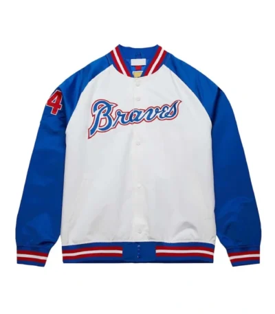 Atlanta Braves Royal and White Lightweight Satin Jacket