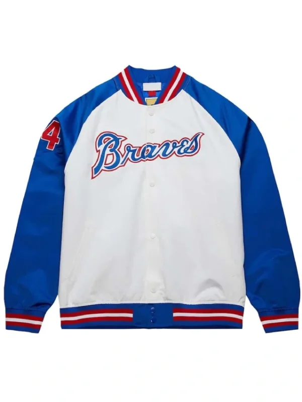 Atlanta Braves Royal and White Lightweight Satin Jacket