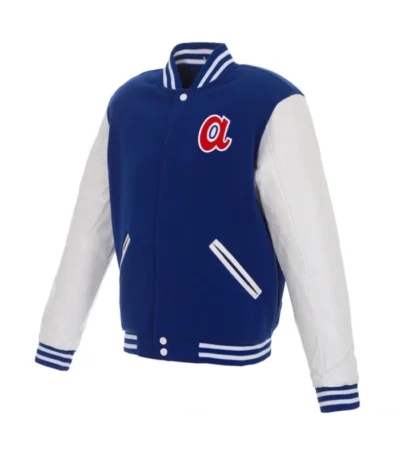 Atlanta Braves Royal/White Varsity Full-Snap Jacket