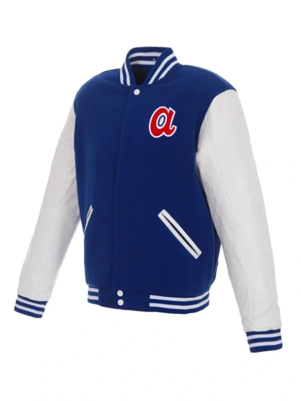 Atlanta Braves Royal/White Varsity Full-Snap Jacket