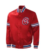 Atlanta Braves Slider Red Varsity Satin Jacket