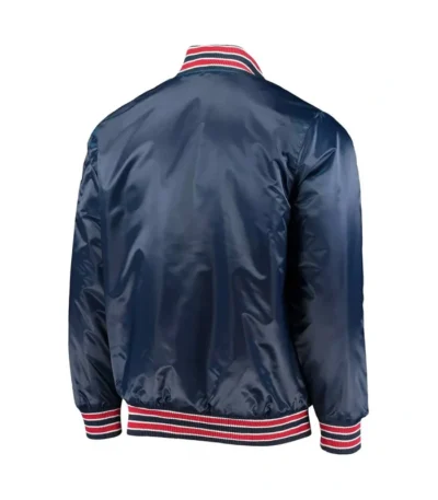 The Diamond Atlanta Braves Navy Satin Jacket