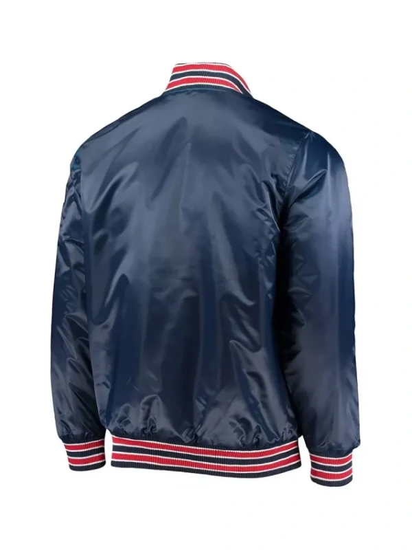 The Diamond Atlanta Braves Navy Satin Jacket