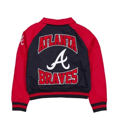 Atlanta Braves Navy and Red Throwback Jacket