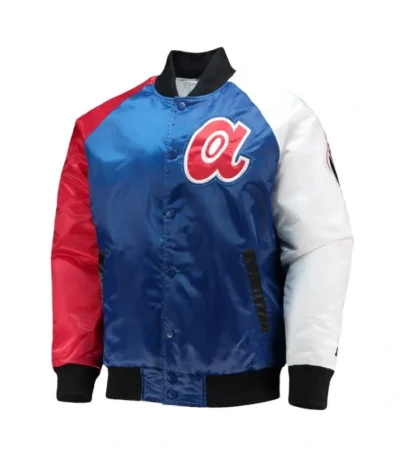 Atlanta Braves Tri-Color Varsity Satin Jacket