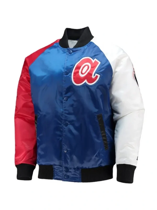Atlanta Braves Tri-Color Varsity Satin Jacket