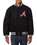 Atlanta Braves Varsity Navy Wool Jacket
