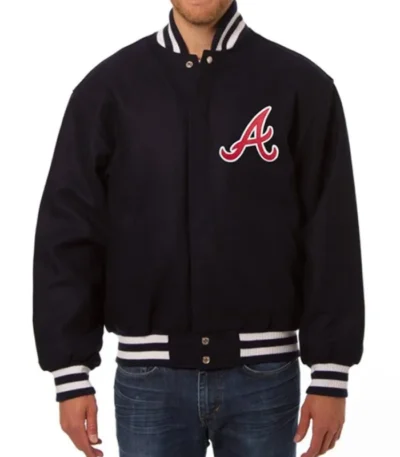 Atlanta Braves Varsity Navy Wool Jacket