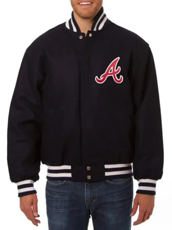 Atlanta Braves Varsity Navy Wool Jacket