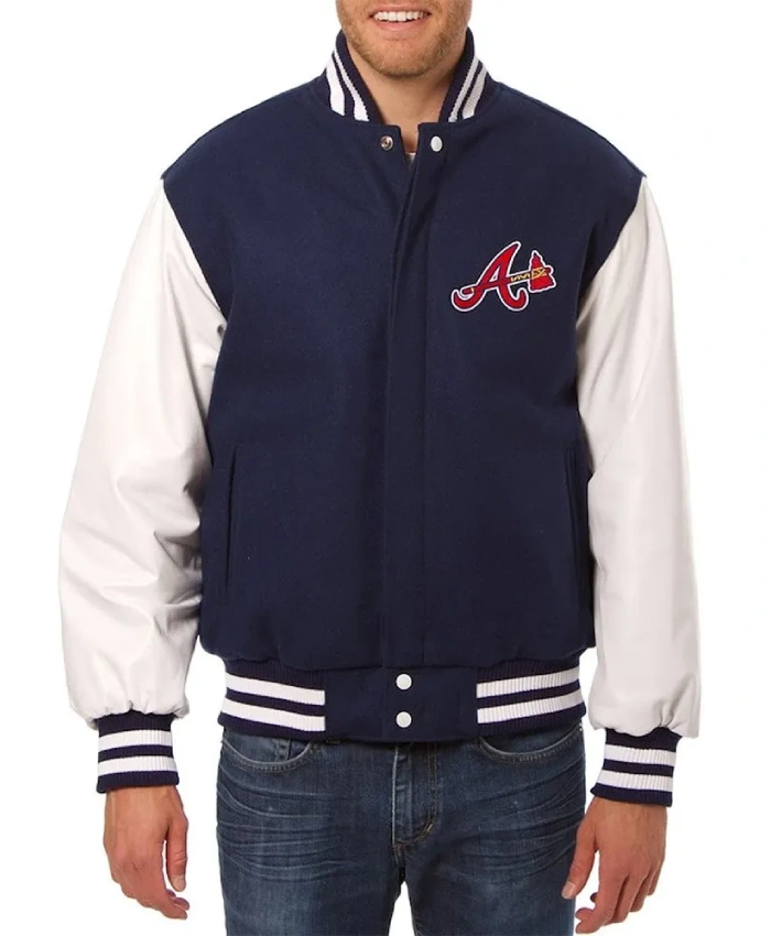 Navy/White Atlanta Braves Full-Snap Varsity Jacket Navy/White Atlanta Braves Full-Snap Varsity Jacket