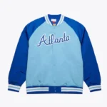 Atlanta Braves Vintage Logo Double Clutch Blue Satin Jacket