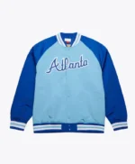 Atlanta Braves Vintage Logo Double Clutch Blue Satin Jacket